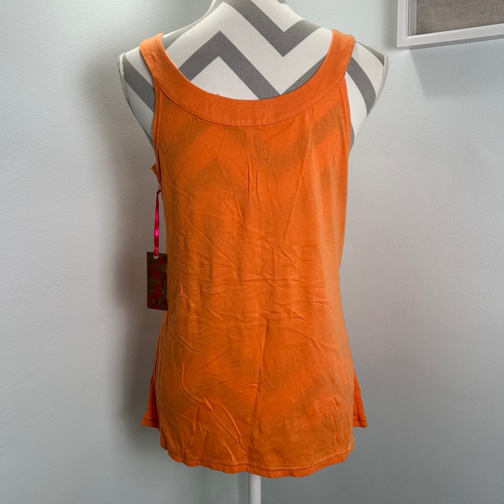 P.J.‎ Salvage Women's Orange Tank Top Sleeveless Casual Button Keyhole Large - Picture 2 of 6